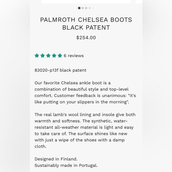 🔥Rare‎ Palmroth Chelsea black Patent Lambs wool ankle boots, size 41 - Picture 12 of 12